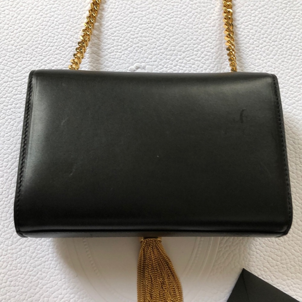 YSL Black Small Monogramme Crossbody tassel $2150 - Picture 7 of 8